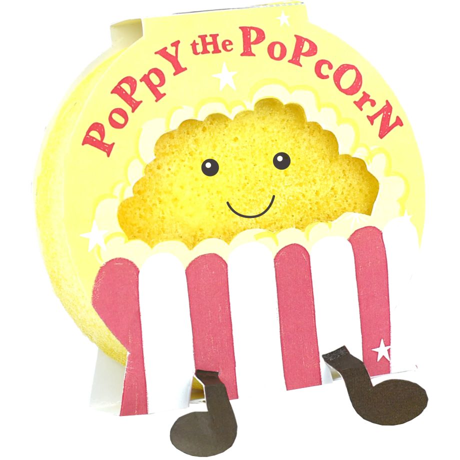 Poppy the Popcorn Buddy Buffer van Bomb Cosmetics – zeepspons met popcorngeur