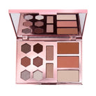 Cent Pur Cent Self-Love Confidence Face Palette met 8 oogschaduws, blush, bronzer en setting powder in warme, natuurlijke tinten.