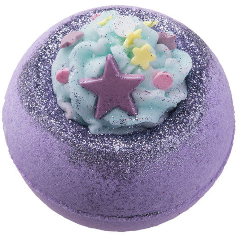 Space Queen Bath Blaster – paarse bruisbal met glitter en sterren-topping