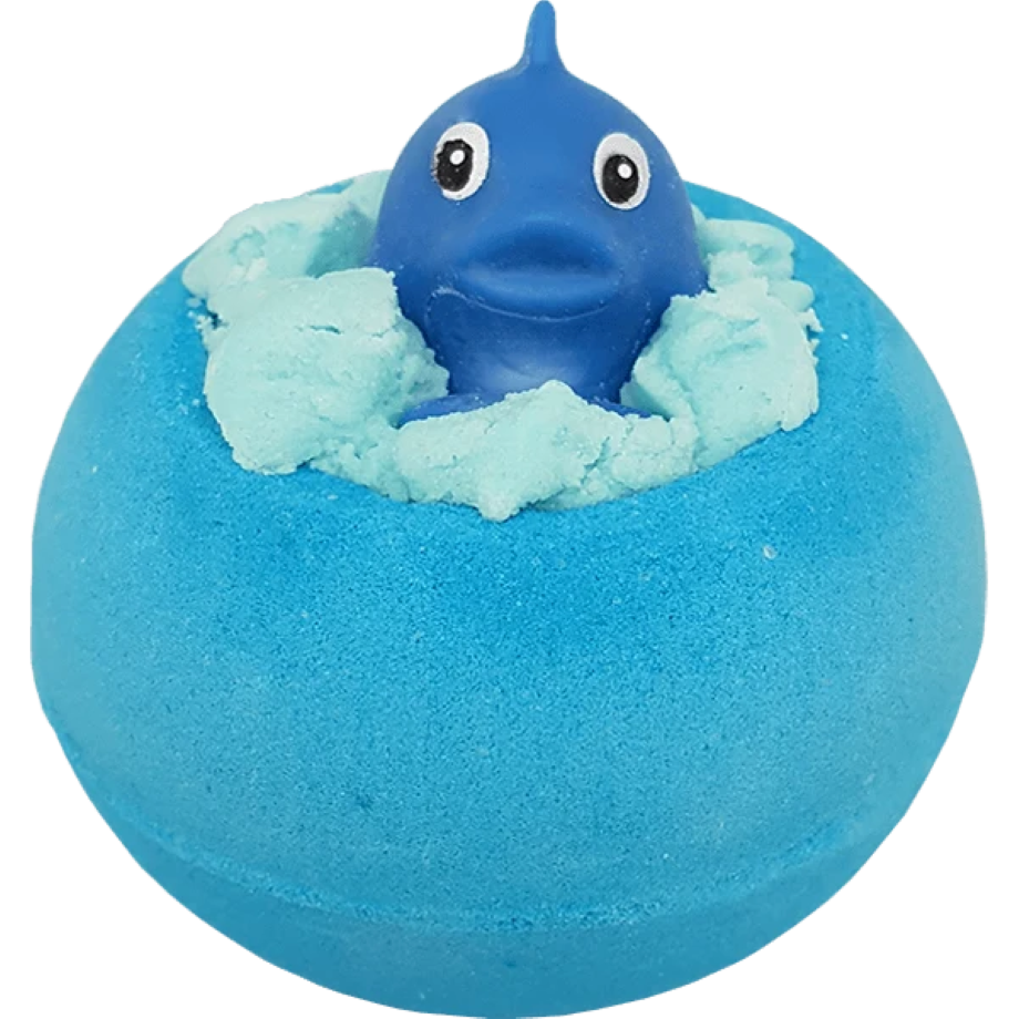 Splash! Bath Blaster blauwe bruisbal met sheaboter en klein dolfijntje