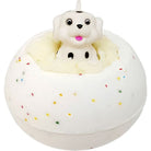 Spot On Bath Blaster witte bruisbal met sheaboter en klein speelgoedhondje