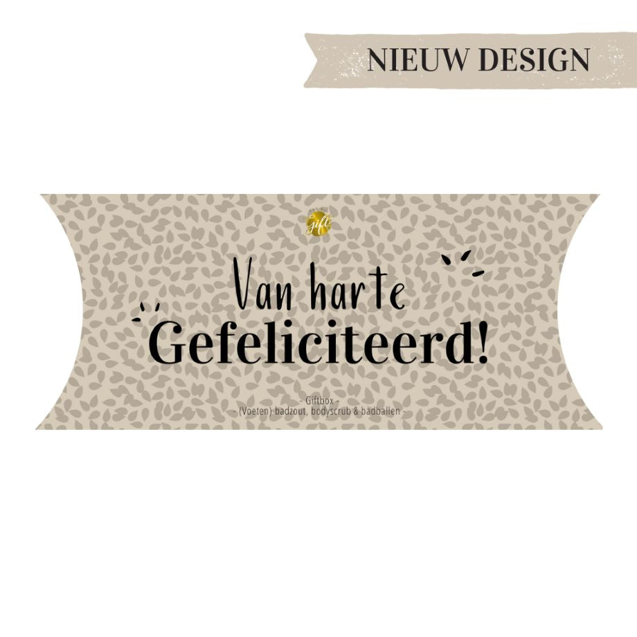 Cadeauset Van Harte Gefeliciteerd in feestelijke gondeldoos
