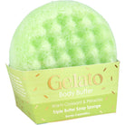 Bomb Cosmetics Warm Croissant & Pistachio Body Buffer – scrubspons met warme geur, verrijkt met marjolein & rozemarijnolie.