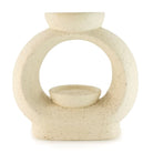 Zen waxmeltbrander off-white van gespikkeld keramiek met ronde vorm en schaaltje voor waxmelts.