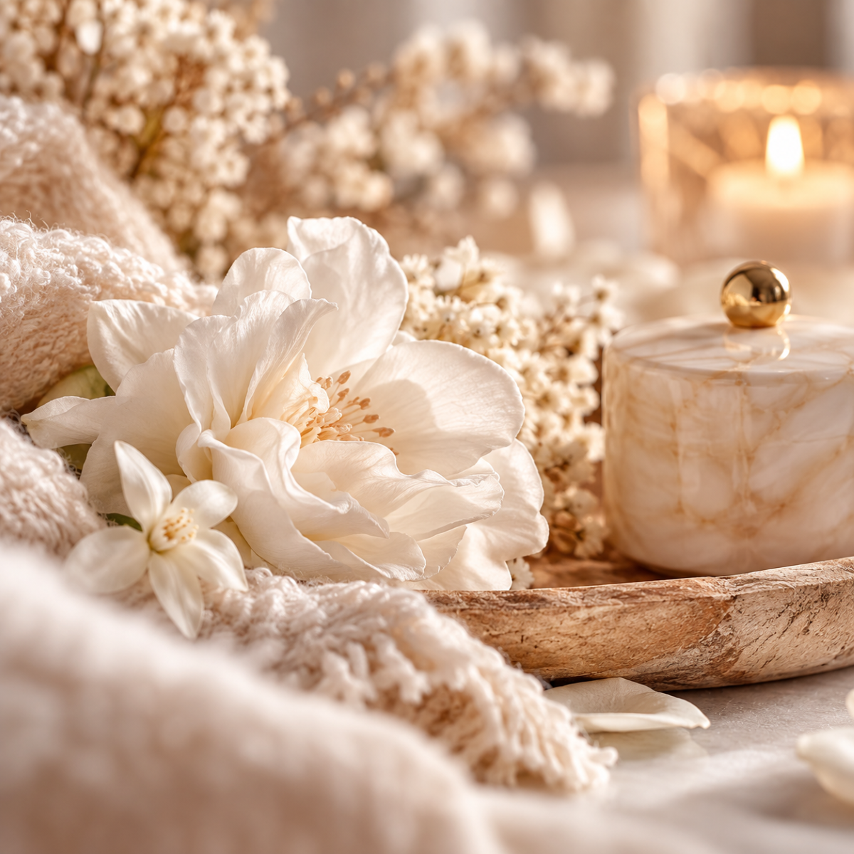 White Musk Waxmelt – zachte luxe sfeer met witte bloemen en warme crèmetinten