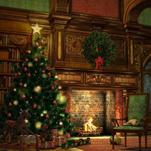 Sfeervol kerstinterieur met versierde boom, brandende open haard en cadeautjes – de warme, knusse sfeer van de Winter Comfort Waxmel